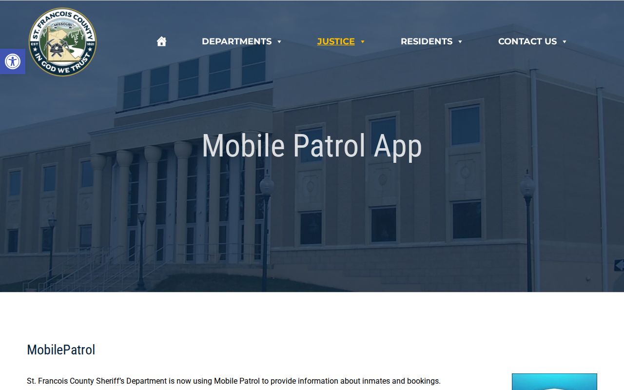 St. Francois County sheriff Mobile Patrol inmate and booking information page